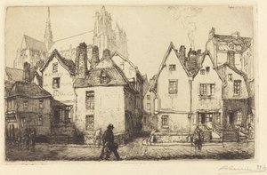 Alte Häuser in Amiens von Auguste Lepere