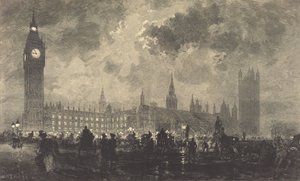 Parlament um 9 Uhr abends - London von Auguste Lepere