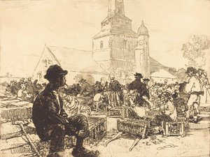 Geflügelmarkt in St.-Jean-de-Mont von Auguste Lepere