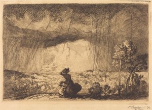 Sturm auf der Düne, Vendée von Auguste Lepere