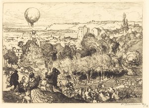 Der fallende Ballon, in Pre-Saint-Gervais von Auguste Lepere