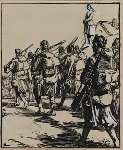 Grenzschlacht: Gruppe britischer Soldaten von Auguste Louis Lepère