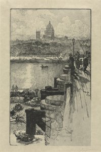 [Fischer auf einem Pier, Paris] von Auguste Louis Lepère