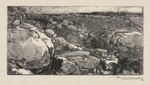 Wald von Fontainebleau: Der Zirkus von Long-Rocher von Auguste Louis Lepère