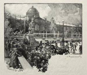 Der Palast der freien Künste, Außenansicht von Auguste Louis Lepère
