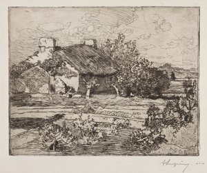 Vielle Bourrine, Haus des Marais, Vendée von Auguste Louis Lepère