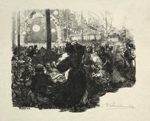 14. Juli, Rue de Belleville, 10 Uhr von Auguste Louis Lepère