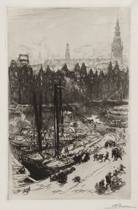 Amsterdam, Blick auf das Victoria Hotel von Auguste Louis Lepère