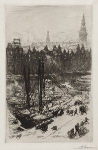 Amsterdam, Blick auf das Victoria Hotel von Auguste Louis Lepère