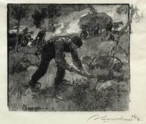 Arracheurs de bruyères, 1887 von Auguste Louis Lepère