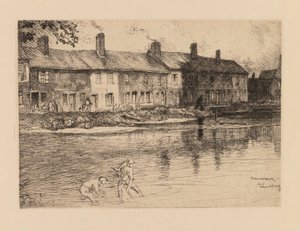 Auguste Lepère: Der Teich in der Wiese bei Crèvecoeur (Picardie) von Auguste Louis Lepère