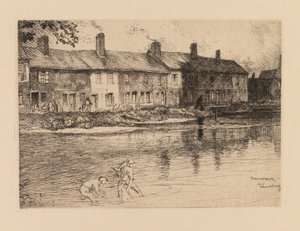 Auguste Lepère: Der Teich der Wiese in Crèvecoeur Picardie von Auguste Louis Lepère