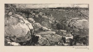 Wald von Fontainebleau: Der Zirkus von Long-Rocher von Auguste Louis Lepère