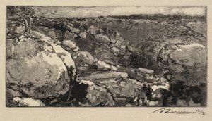 Wald von Fontainebleau: Der Zirkus von Long-Rocher La Forêt de Fontainebleau..., veröffentlicht 1908 von Auguste Louis Lepère