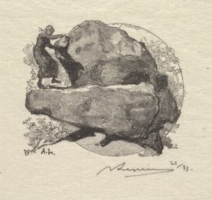Fontainebleau-Wald: Der zitternde Fels von Auguste Louis Lepère