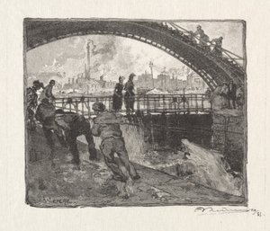 Die Schleuse des Canal St. Martin, 1890