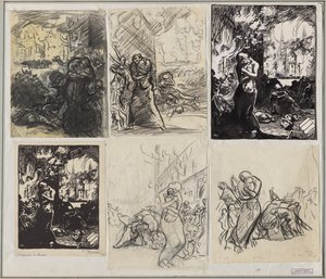 Der Brand von Löwen von Auguste Louis Lepère