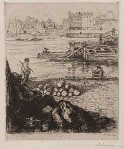 Le Débardeur: Quai de la Gare, 1894 von Auguste Louis Lepère