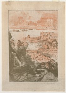 [Bauern an einem Dock, Paris] von Auguste Louis Lepère