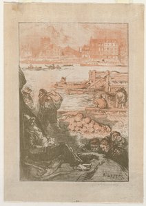 Bauern an einem Dock, Paris von Auguste Louis Lepère
