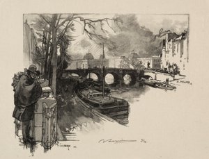 Petit bras de Seine am Pont Neuf von Auguste Louis Lepère