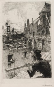 Sur les Toits près Notre Dame, 1893 von Auguste Louis Lepère