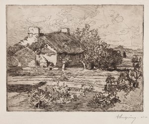 Vielle Bourrine, Haus des Marais, Vendée von Auguste Louis Lepère