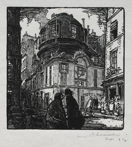 Ansicht des Hotel Colbert von Auguste Louis Lepère