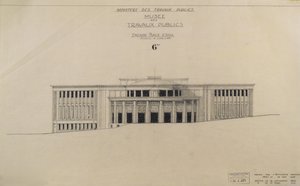 Projekt für das Musée des Travaux Publiques, Fassade, Place d