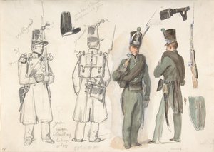 Uniformen der Bürgerwehr in Courtray, Belgien, 1832