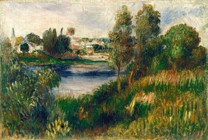 Landschaft bei Vétheuil von Auguste Renoir