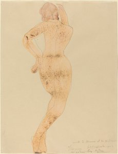 Rückansicht einer weiblichen Figur in Aktion von Auguste Rodin