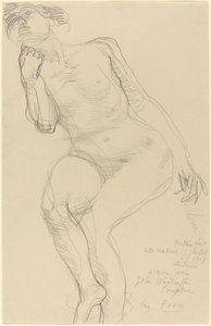Sitzender weiblicher Akt, nach links lehnend von Auguste Rodin