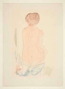 Sitzender Akt, von hinten gesehen von Auguste Rodin