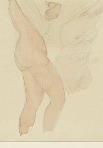 Studienblatt mit zwei Frauen, die ihr Hemd ausziehen von Auguste Rodin