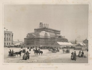 Bauarbeiten ca. 1838 Aus: Der Bau der Isaakskathedrale, 1845 von Auguste de Montferrand