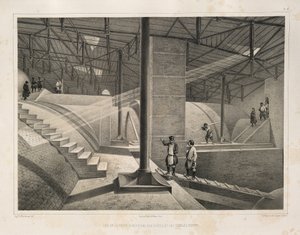 Teil des Bogens und ein Metalldach aus: Der Bau der St. Isaaks-Kathedrale, 1845