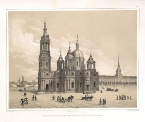 Ansicht der St. Isaaks-Kathedrale zur Zeit von Katharina II. Aus: Der Bau der St. Isaaks-Kathedrale, 1845 von Auguste de Montferrand