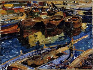 Boote im Alten Hafen von Marseille von Augustin Carrera