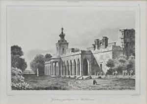 Ansicht der gotischen Galerie im Wilanów-Palast, 1840 von Augustin François Lemaiand#770tre