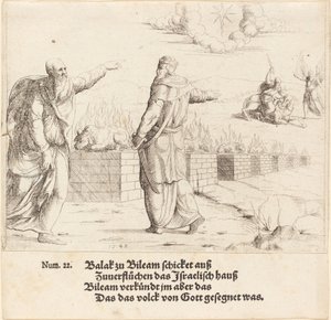 Balaks Opfer und Bileams Prophezeiung von Augustin Hirschvogel
