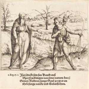 Jesse schickt David zu seinen Brüdern und Saul von Augustin Hirschvogel