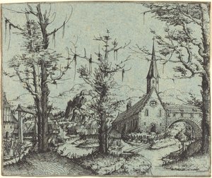 Landschaft mit Dorfkirche