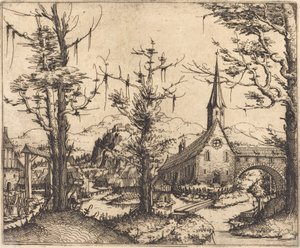Landschaft mit Dorfkirche