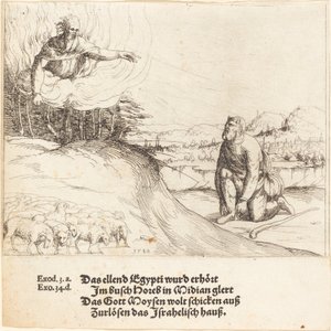 Moses und der brennende Dornbusch, 1548 von Augustin Hirschvogel