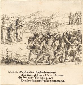 Moses mit ausgestreckten Armen