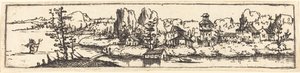 Flusslandschaft mit Sankt Christophorus