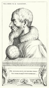 Selbstporträt von Augustin Hirschvogel, deutscher Künstler, Mathematiker und Kartograph (Gravur) von Augustin Hirschvogel