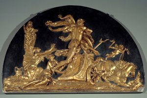 Das Feuer oder Pluto entführt Proserpina (niedriges Stuckrelief von Augustin Pajou) von Augustin Pajou