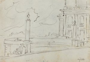 Die Ripetta in Rom [verso] von Augustin Pajou